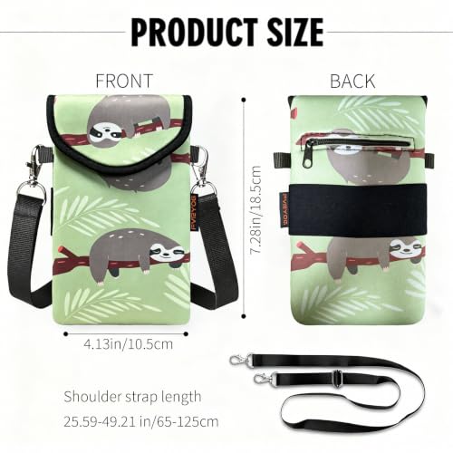 Image of Neoprene Phone Sleeve Pouch Case Bag for Men Women w /Crossbody Strap /Neck Lanyard for iPhone 17 /16 /15 /14 Pro Max, Samsung S25,Pixel 10