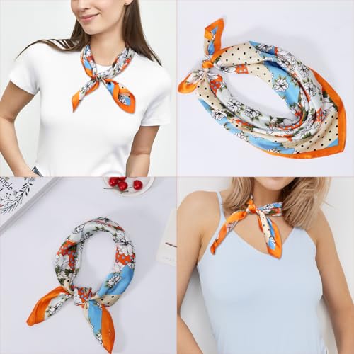 3Pack-Women-Square-Neck-Scarfs-27-Lightweight-Neckerchief-Printed-Headscarf-Gift