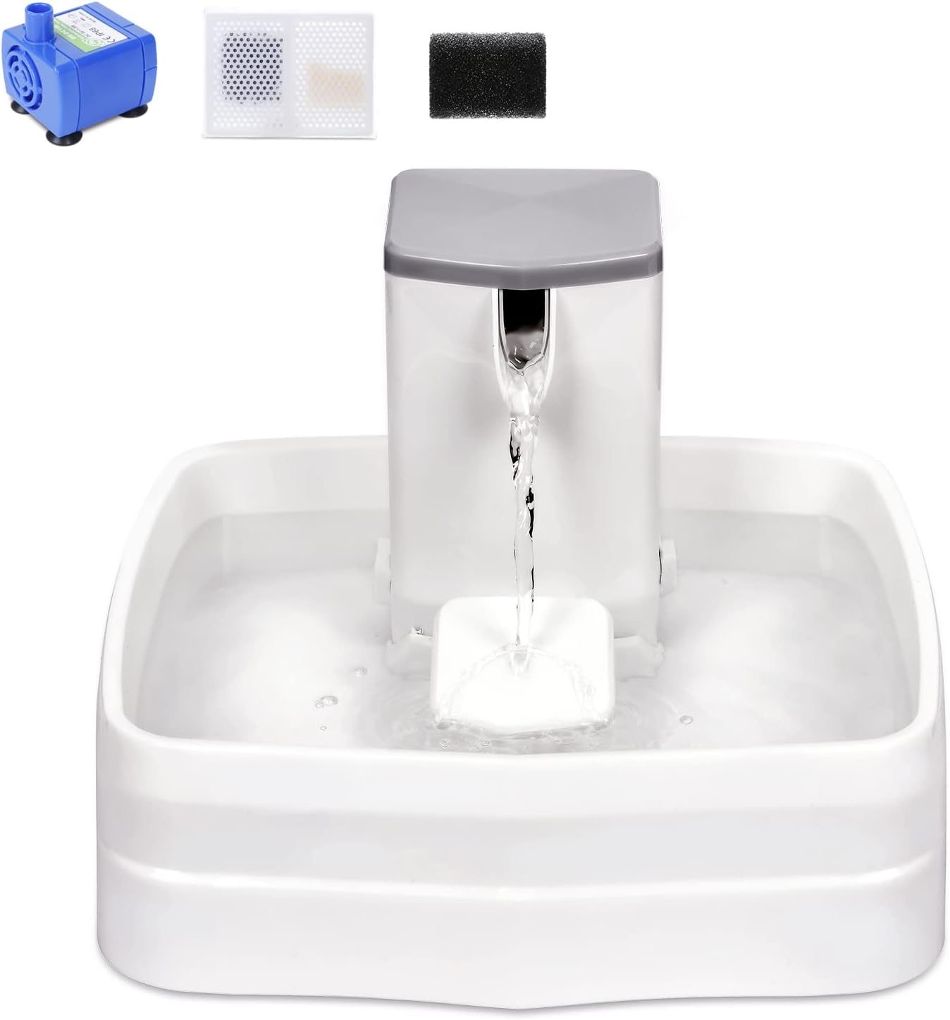 NC Cat Water Fountain, 3.1L/104Oz Pet Water Fountain Filters with Faucet Mode, Adjustable Fresh Free-Flowing Stream, Dog Water Fountain…