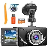 【Dashcam Vorne und Hinten】1080P Dashcam und Rückkamera bietet hervorragende Bildqualität und Sichtfeld. Zwei Kameras können die Straße vor und hinter sich klar erfassen. Es kann den perfekten Videobeweis für Ihren Versicherungsanspruch liefern.
