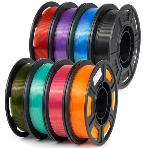 Image of iSANMATE Rapid Clear PLA Filament Bundle 250GX8, 3D Printer Filament Transparent Filament, for Bambu Lab 3D Printers, AMS, AMSLite, Light Pink, Orange, Olive Green, Red, Teal, Purple, Yellow, Jade