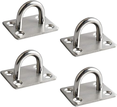 Mooche 4 Stück 304 Edelstahl Deckenhaken, 4.5cm Heavy Duty U Form Klammerring Augplatten Mastplatte Decksplatte Aufhängung mit Geboht Mooche 4 Stück 304 Edelstahl Deckenhaken, 4.5cm Heavy Duty U Form Klammerring Augplatten Mastplatte Decksplatte Aufhängung mit Geboht