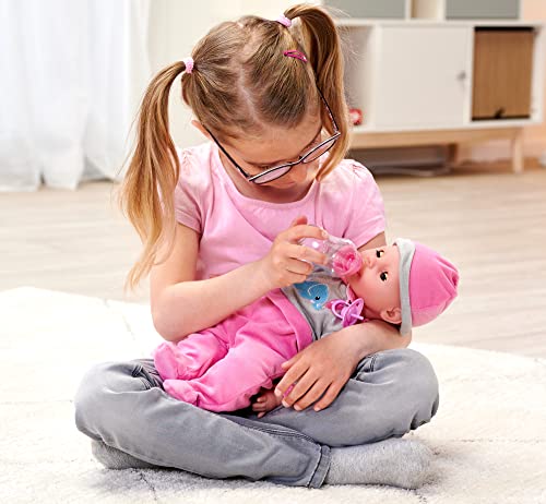 Simba 105140066 - Laura Interactiv, Weichkörperpuppe mit Schlafaugen, brabbelt bei Bewegung, trinkt von Flasche und schläft EIN, 40cm, Babypuppe ab 2 Jahre – Bild 7
