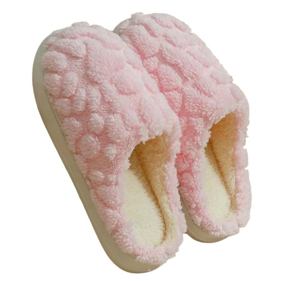 Slippers Winter Cotton Shoes For Women Cute Thick-Soled Warm Plush Slippers Couple Home Flat Shoes