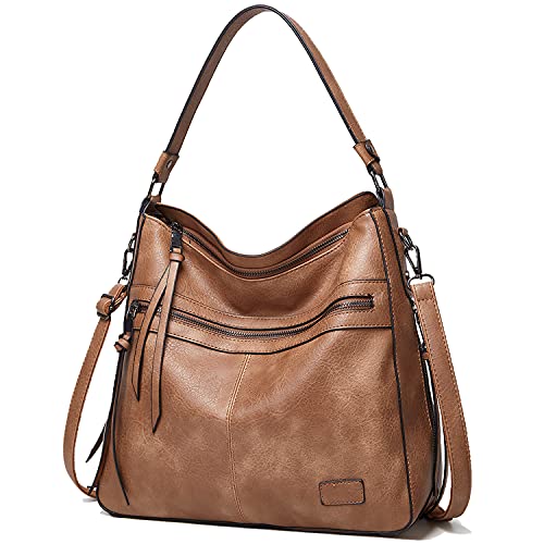 Bolsas Hobo para mulheres, bolsa de mão grande resistente à água NA SIVONA bolsa transversal para mulheres, marrom