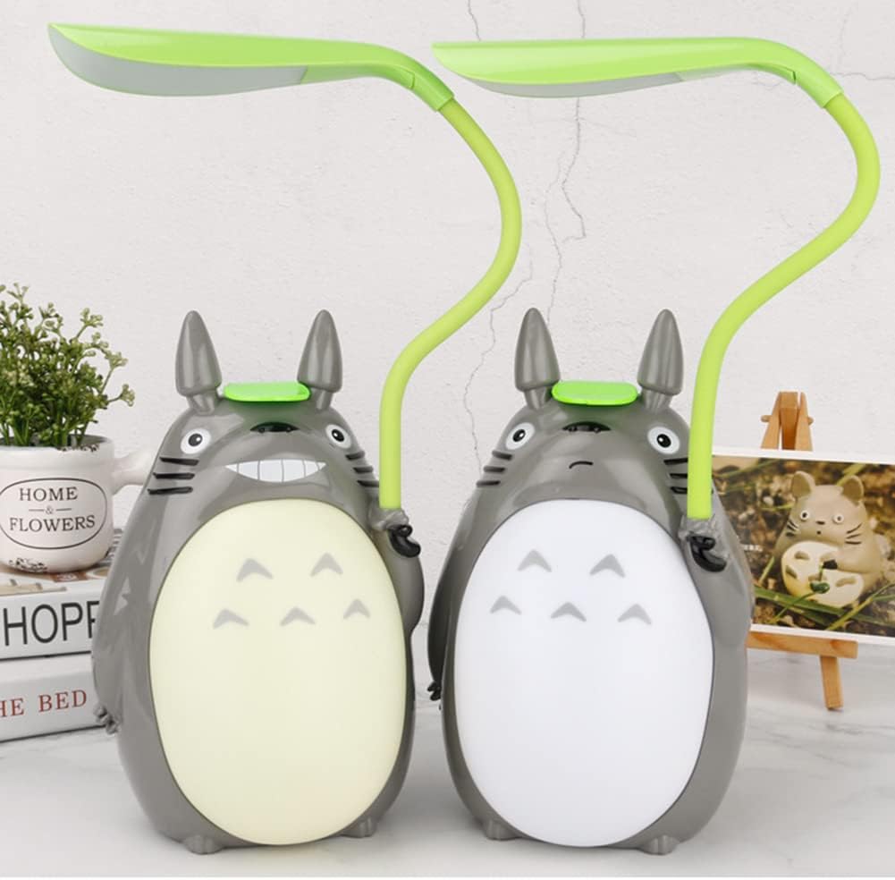 Totoro Anime LED luz de noche niños personaje lámpara USB carga escritorio lámpara de lectura para niños regalo decoración del hogar novedad iluminación 2 uds,B