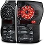 VIPMOTOZ For 2007-2013 Toyota Tundra Pickup Truck Chrome Smoke Premium LED Tail Light Housing Lamp Assembly Replacement, Driver and Passenger Side