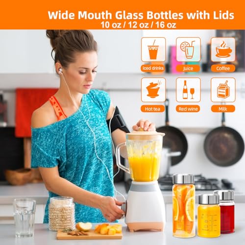 Bouteille en verre de 355 ml réutilisable anti-fuite pour protéines - 6