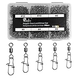 Croch Angelwirbel im Set inkl. Box, Duo-Lock Snap, Edelstahl - Angeln Wirbel für Forellen, Salzwasser, Fischköder, Friedfisch, Karpfen, Hecht