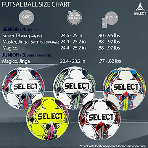 Select Jinga V22 Futsal Ball, White, Senior(Size 4) #TOP1