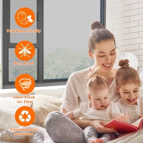 2Pack Magzo Window Screen Replacement, 48"W X 99"L X 1/64"T, Durable Fireproof Material Friendly For Pets, Diy Adjustable Screen For Windows&Doors Fits Any Smaller Size (White) #TOP7