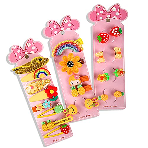 XinLongTong 22 cute girly hair clips, baby hair accessories, hair ropes. Rainbow hairpin with dazzling flowers. Suitable for toddlers, children, baby girls, button hairpins (style 6)