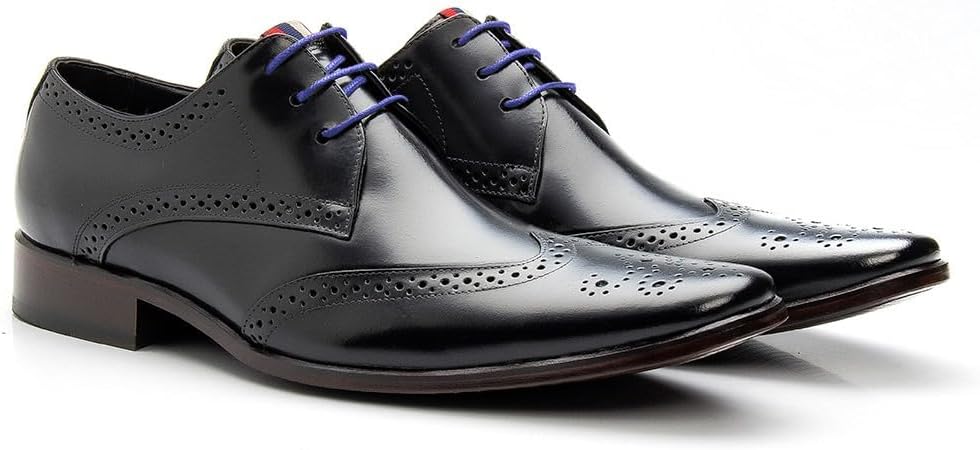Sapato Social Masculino de Couro Legítimo Natural Derby Italiano Oxford Confortável Artesanal Moderno – 657