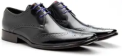 Sapato Social Masculino de Couro Legítimo Natural Derby Italiano Oxford Confortável Artesanal Moderno - 657