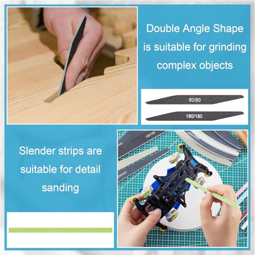 Image of Honoson 60 Pcs Sanding Sticks for Plastic Models Set Include 30 Polishing Sticks and 30 Sanding Twig for Wood Models Assorted Metal Tools Accessory Craft Amateur Beginner (Style 2)