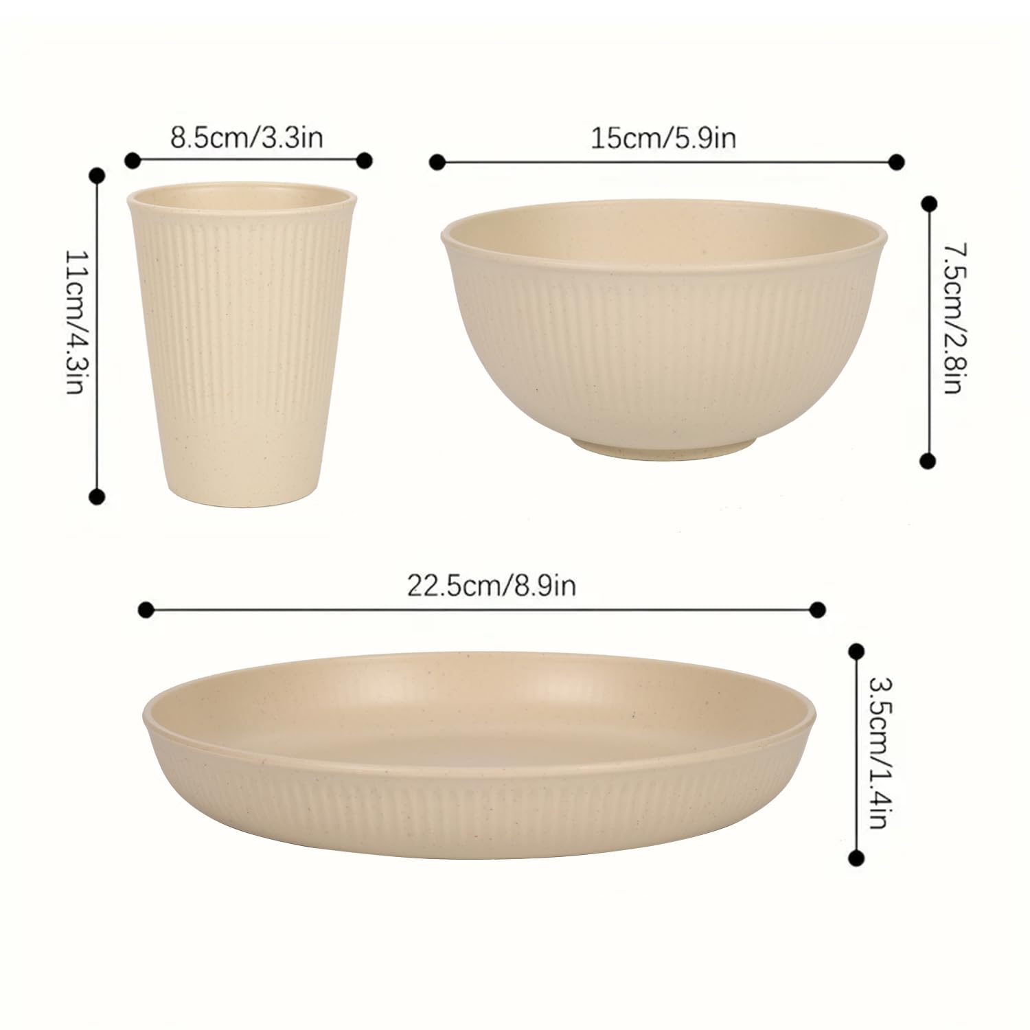 Camping Plates, Unbreakable Dinner Sets for 6, 18 Pcs Plastic Picnic Set for Party Home & Picnic - Image 4