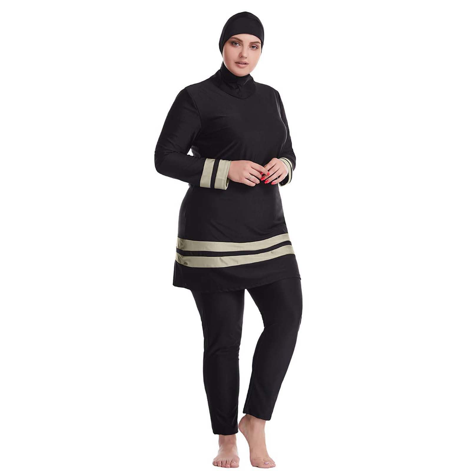 Burkini Traje de Baño Islámico para Mujer y Niña con Hijab, Cómodo Elegante Muslim Swimwear