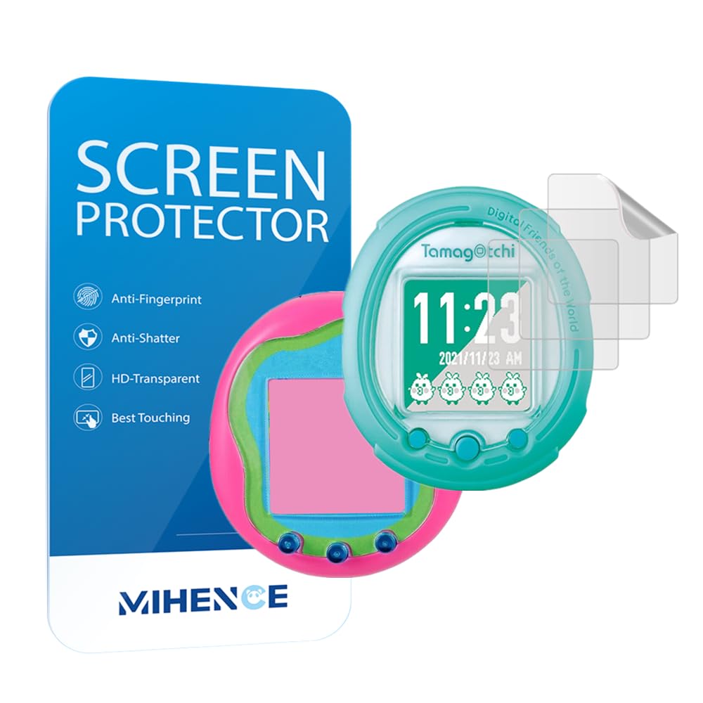 MIHENCE Mihence Compatible for Tamagotchi Smart Screen Protector, HD Premium Real Screen Protector for Tamagotchi Smart Coralpink [ 3PCS ] [ PET ]