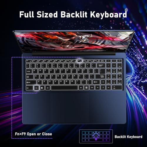 Image of NAIKLULU Gaming Laptop,Window 11 Pro Laptop Computer,16 Inch Lap Top, N150 (Up to 3.6GHz), 16GB RAM 512GB SSD