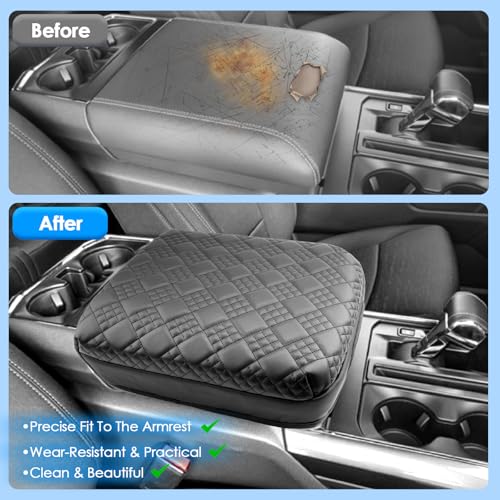 Coleya 2023-2026 2027 F250/F350/F450 Super Duty Center Console Cover (Fits Bucket Seats Only), Cushion &Comfy Leather Armrest Cover 2024 2025 2026 F-250 F-350/F-450 Accessories (Padded) by Coleya - Used condition - Image 5