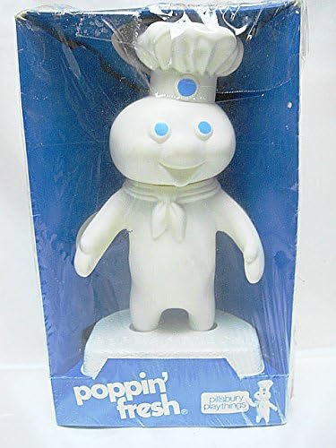 Vintage 1971 Pillsbury Poppin Fresh Doughboy Squeeze Doll Official 7" w/ Stand