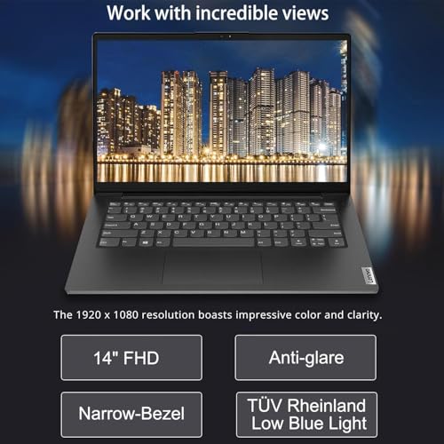 Image of Lenovo V14 Gen 4 Business Laptop (14 inch FHD Anti-Glare, Intel 10-Core i7-13620H, 16GB RAM, 512GB SSD), Webcam with Privacy Shutter, Ethernet, Wi-Fi 6, HDMI, Bluetooth, Win 11 Pro w / Copilot, Black