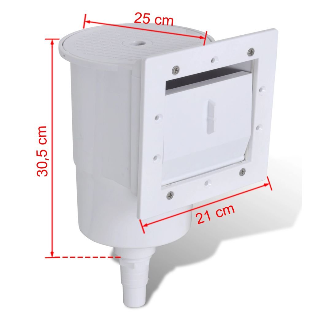 Skimmer per Piscina Set 8 pz 21x25x30,5 cm,Set Skimmer Fisso con Bocchetta d'aspirazione per Piscine con cestello di Raccolta