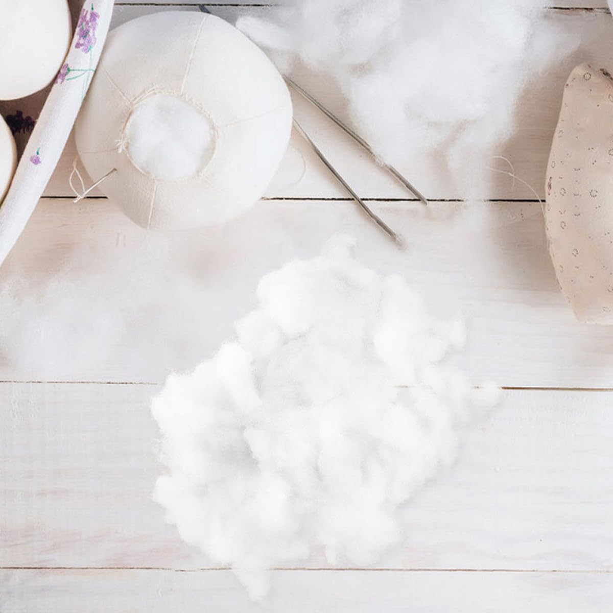 Relleno de Fibra de Poliéster para Peluches 125g, White