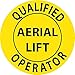 NMC HH84R Safety Sign Hard Hat Label, Qualified Aerial Lift Operator, 2"Dia. Reflective Ps Vinyl, 25/Pk