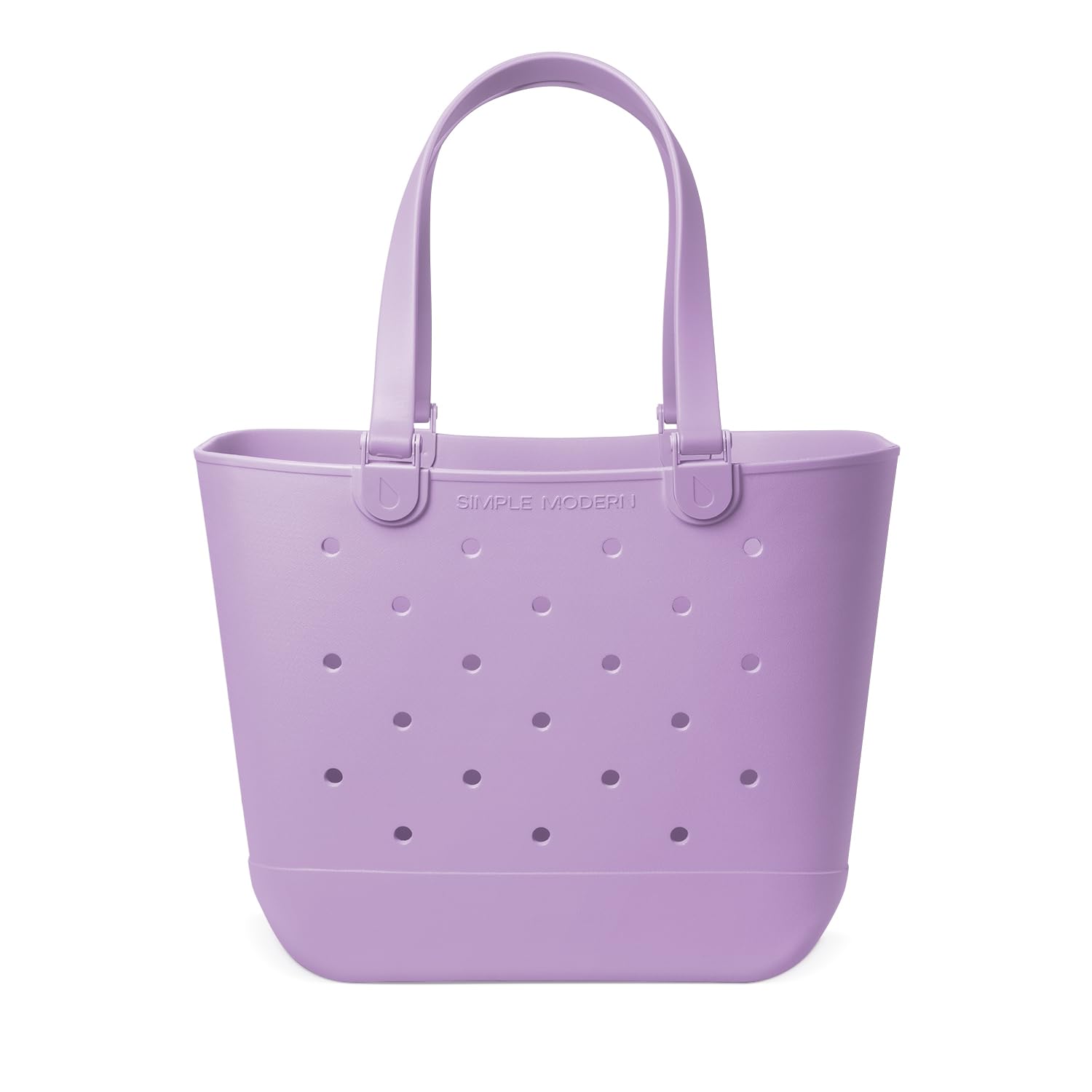 Simple Modern Extra-Large Beach Bag | Waterproof Getaway Rubber Tote with Zipper Pocket for Travel, Pool, Boat, Groceries, Sports | Purple Breeze