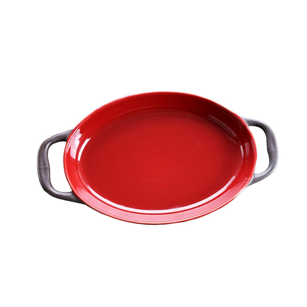 Hemobllo Molde para Hornear de Cerámica con Doble Asa, Bandeja para Asar y Servir, Fácil de Limpiar y Resistente a Manchas, Adecuado para Verduras y Pasteles