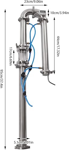 Miniatura 2 de Nueva torre de destilación tubular con malla de cobre de vidrio de vista 2 '' destilador de equipo de elaboración de cerveza nacional, columna de
