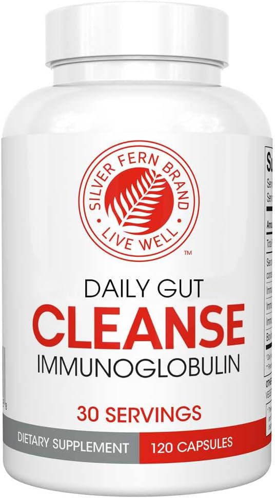 Cleanse - Daily Gut - 1 Bottle - 120 Capsules - 30 Day Supply - Immunoglobulin G, A & M -(IgG, IGA, IgM) - Postbiotic