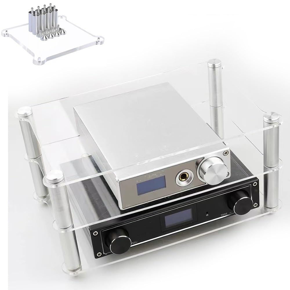 Amazon.com: NILZA Clear Acrylic AV Media Stand 2-Tier Audio Rack