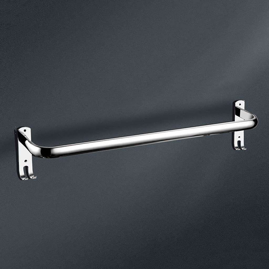 Porte-serviettes mural acier inoxydable 304 argent 50 cm double rail à 3 niveaux