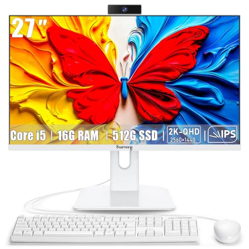 Image of suevery 27 inch All-in-One Desktop Computer,27 inch Core i5 AIO Gaming PC