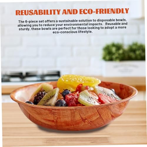Bol en bois rustique réutilisable de qualité supérieure pour aliments - 5