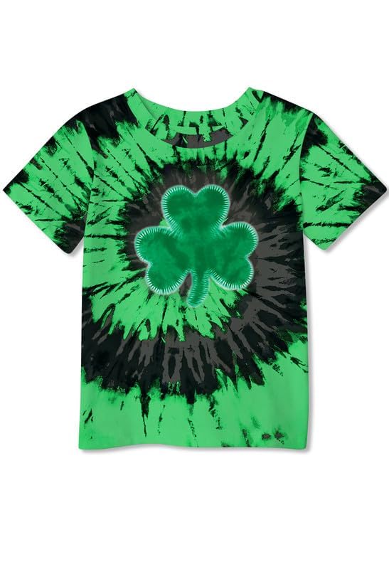 BesserBay St Patricks Unisex Kids Shamrock Short Sleeve Shirt 4-14 Years