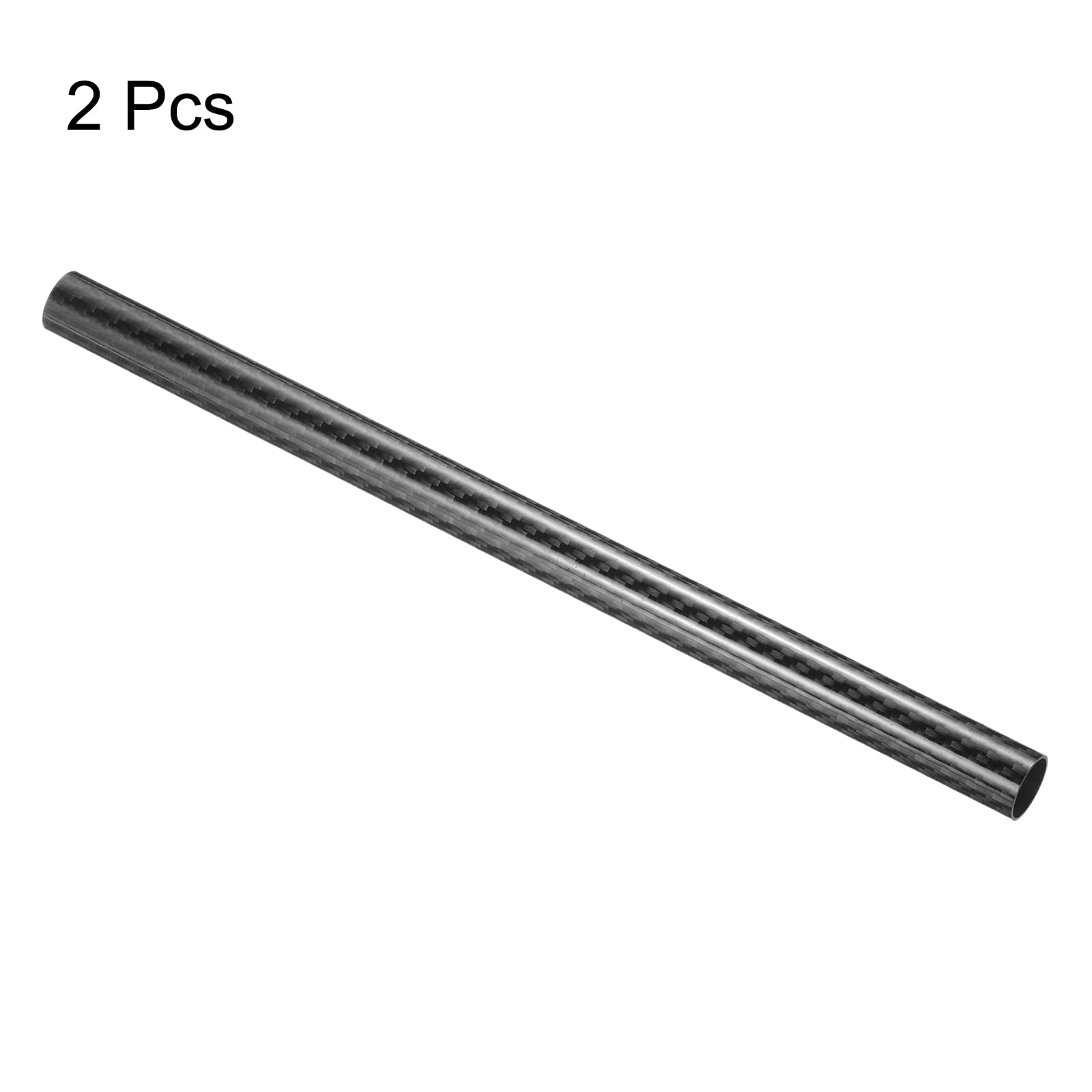 QUARKZMAN 2 Pcs Carbone Fibre Tube 18 x 20 x 330mm Brillant Surface Tige 3K Rouleau Enveloppé Pure Carbone Rond Tubes pour RC Avion Multicoptère