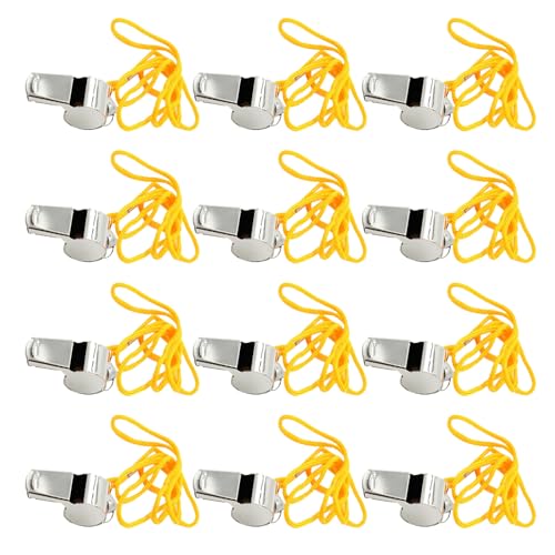 Silbatos deportivos de acero inoxidable Garneck 48 pcs con cordón miniatura 1