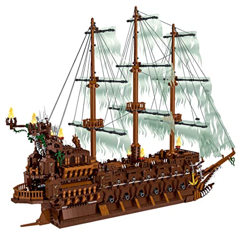DIYAA Piratenschiff Modell Bausatz, Fliegender Holländer Piratenschiff Bausteine, 3658 Teile Segelschiff Groß MOC… – Bild 4