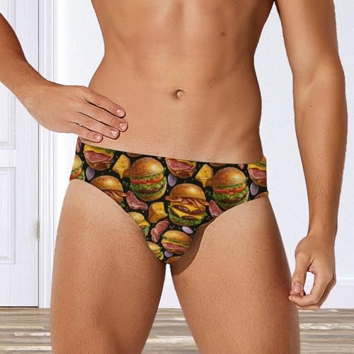Hamburgers and Meat Men's Swim Briefs Low Waist Bikini Swimsuit Underwear Beach Swimwear4