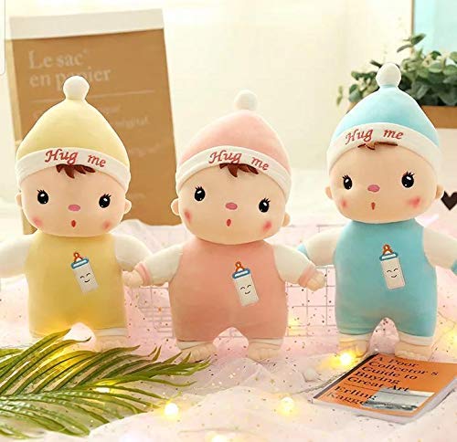 Image of Soft Yellow Chubby Baby Boy Plush Toy with Laughing Musical Sound - 50 cm Stuffed Teddy Bear Doll for Girls, Boys, Kids, Birthday Gift, Home Decor