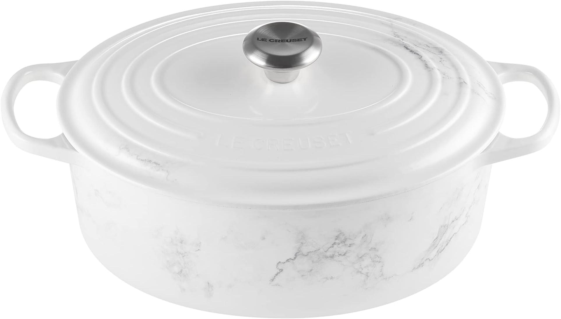Le Creuset Signature Enameled 6.75 qt. Oval, Marble Collection Cast Iron Dutch Oven