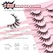 Lashes Natural Cat Eye Lashes Wispy Eyelashes 15mm False Eyelashes Wispy Lashes 3D Volume Strip Eyelashes Thin Cotton Band Soft Fake Eyelashes False Lashes Pack 7 Pairs Siligli