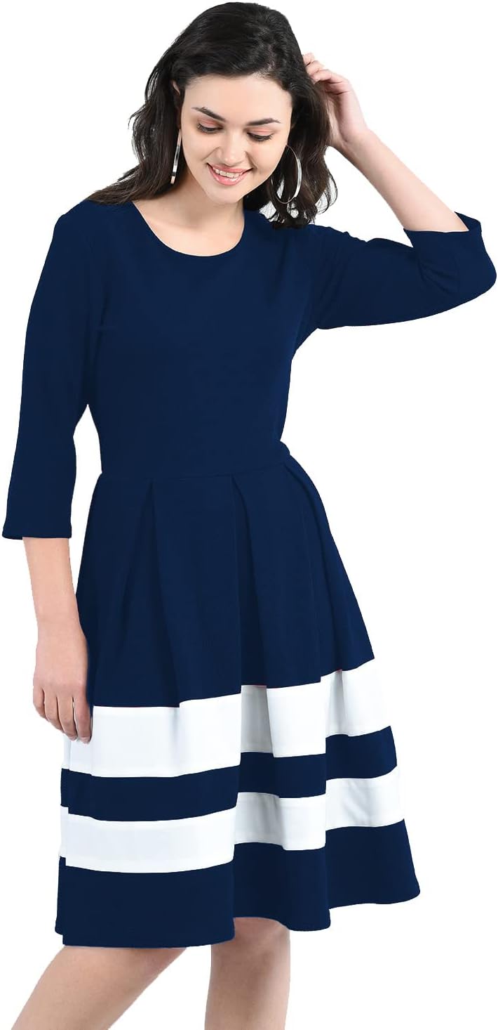 AARA Women's Polyester Regular Knee-Length Dress