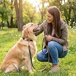 Dog Collar and Leash Set, PU Leather Dog Collar – Adjustable Eco-Friendly with Genuine Leather & Hemp, Soft Breathable Dog Collar Set for Small to Large Dogs (Green, L（15“-21”）) - Image 7