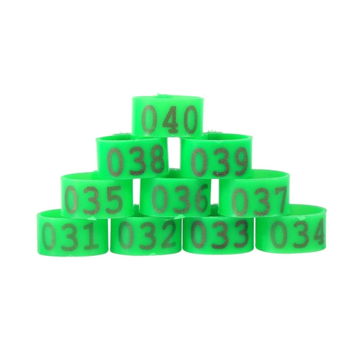 Poultry Leg Bands, 100Pcs, 16mm/20mm/25mm Inner Diameter, Clip-On Identification Rings for Chickens Ducks Goose and Birds(Green,16mm)