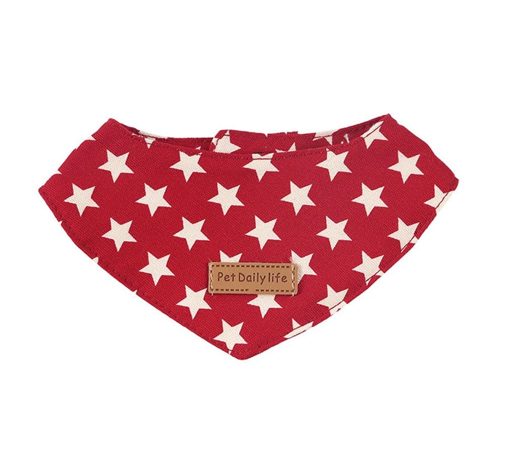 Oyccen Pañuelo Bandana de Gato con Patrón de Estrella Triángulo Bufanda de Perro Ajustable Bandanas de Mascotas para Perros Pequeños