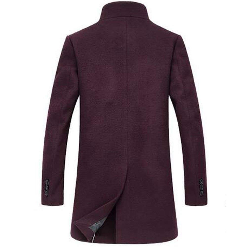 Huixin Płaszcz męski, zimowy, slim fit, biznesowy, długi, męski płaszcz, smukły, wiatroszczelny, kurtka z długim rękawem, stójka, ciepły płaszcz